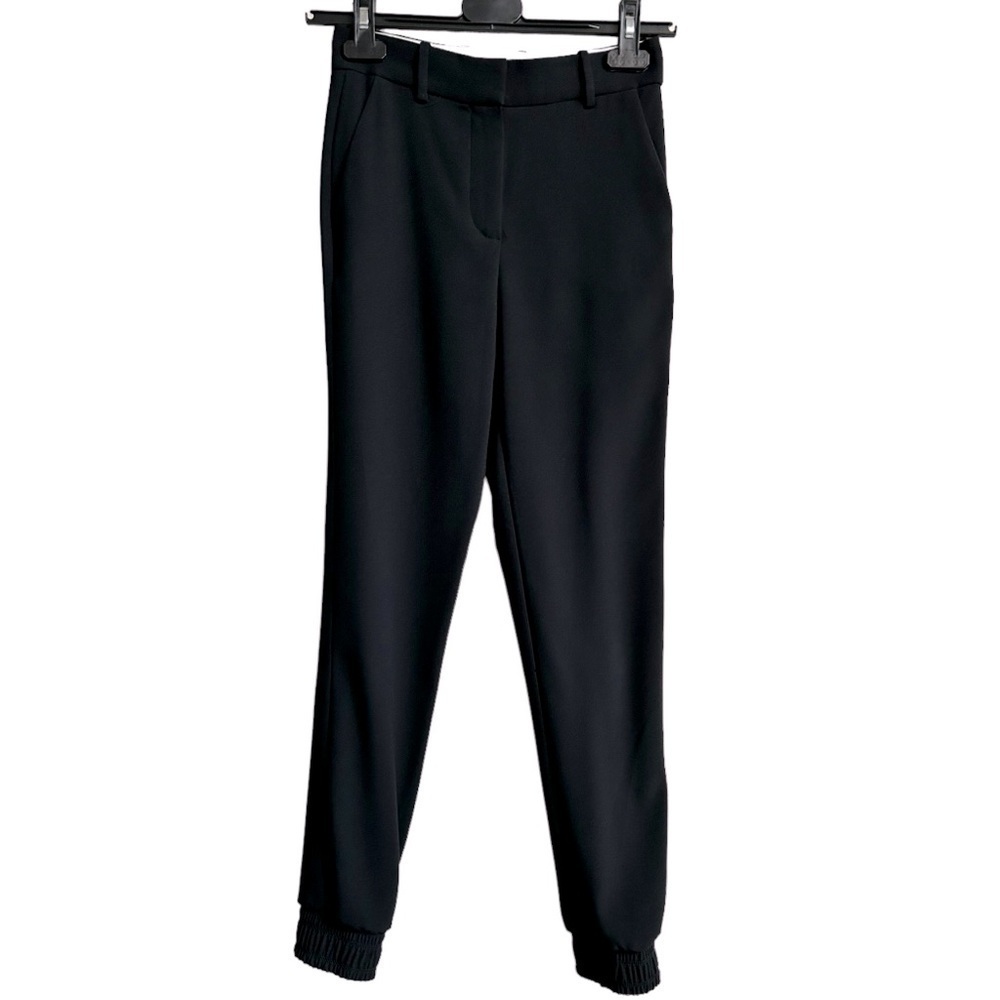 Babaton Atelier Black Jogger Dress Pants Cropped Leg Front/Back Pockets Size 00
